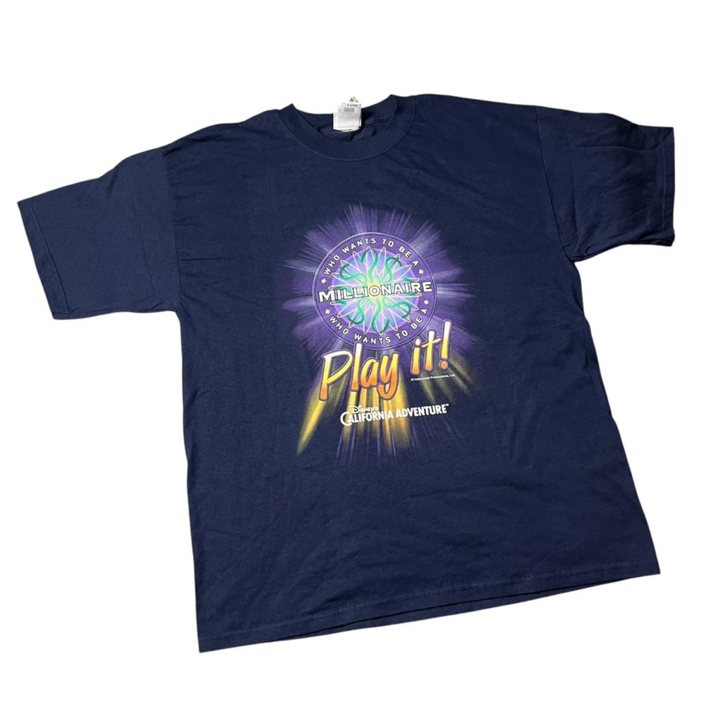 Vintage Disney California Adventure Who Wants To Be A Millionaire Made USA Tee